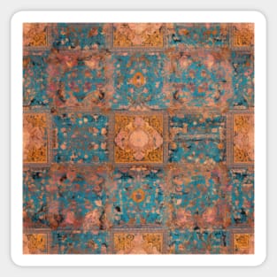 Mystical Tapestry: Vintage Indian Rug Reverie Sticker